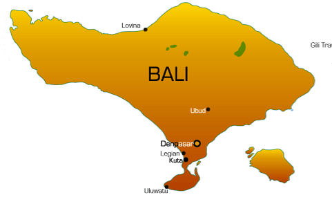 map of bali